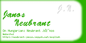 janos neubrant business card